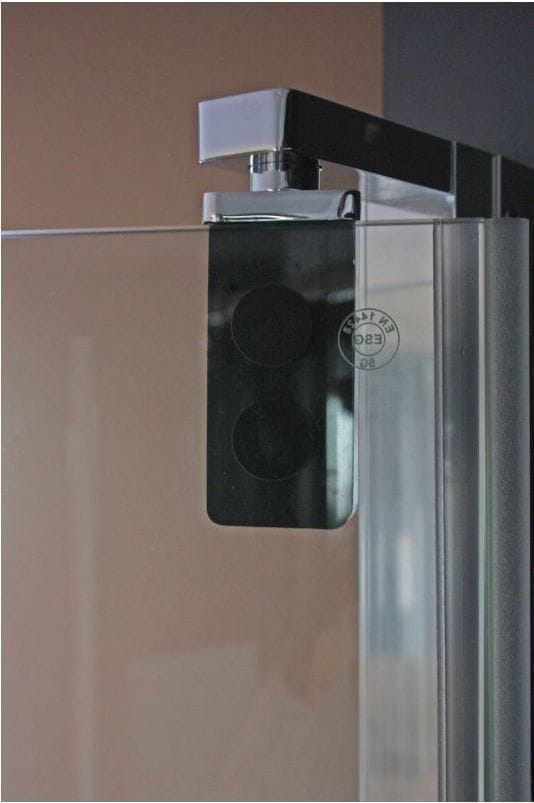 Breuer Drehtür,inks für Seitenwand Europa Design Chrom Klarglas 90 cm