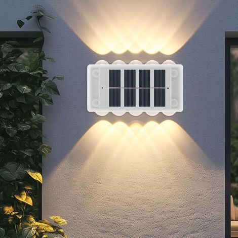 Set Mit 4 Solar-gartenleuchten Für Den Außenbereich, 10 Leds, Wasserdicht (ip65), Zaun- Und Wandleuchten, Direkte Beleuchtung Für Garten, Hof, Zaun, Garage, Einfahrt, Tor