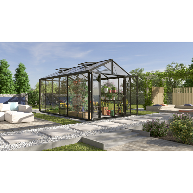 Vitavia Gewächshaus Zeus Comfort 11900 Schwarz 11,9 m²
