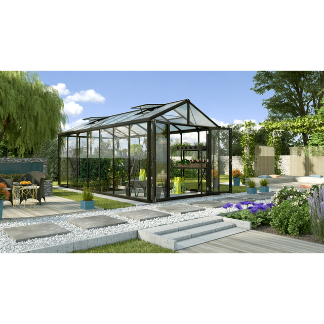 Vitavia Gewächshaus Zeus Comfort 13800 Schwarz 13,8 m²