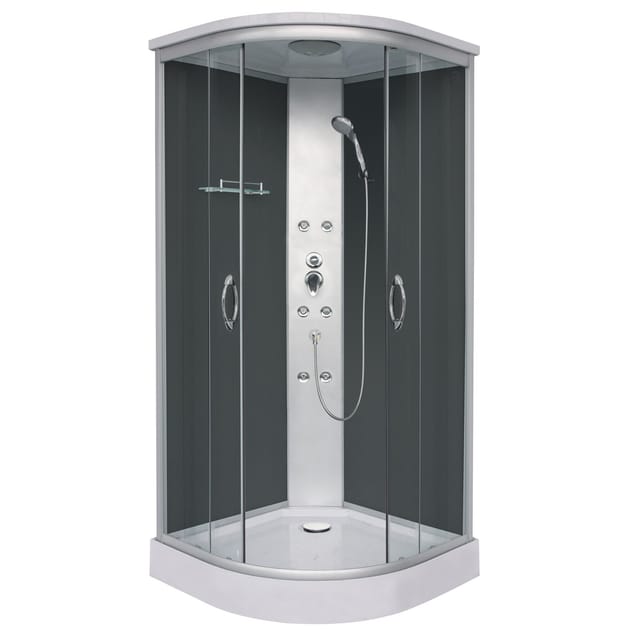 Sanotechnik Komplettduschkabine Punto 215 cm x 90 cm x 90 cm Schwarz