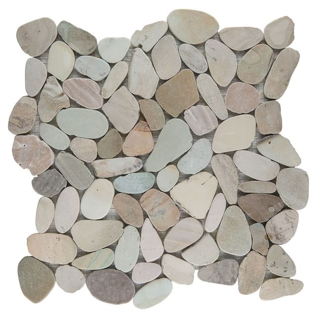 Flusskiesel Toscana Matt flat 30 cm x 30 cm