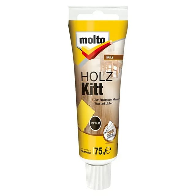 Molto Holz Kitt für Innen und Außen Schwarz 75 g