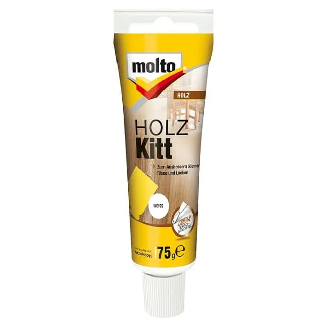 Molto Holz Kitt für Innen und Außen Weiß 75 g