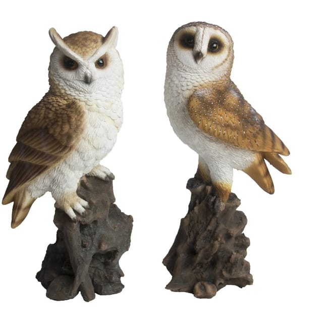 Deko-Figur Eule auf Stumpf 35 cm