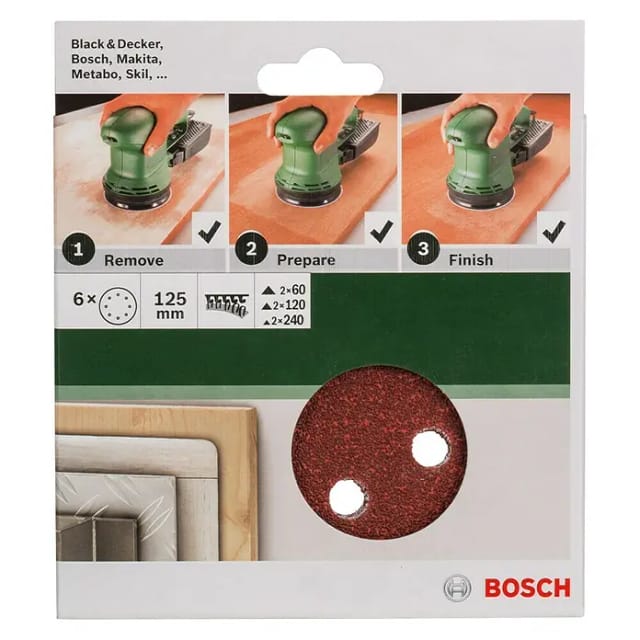 Bosch Schleifblatt-Set 6-teilig Ø125 K60/K120/K240
