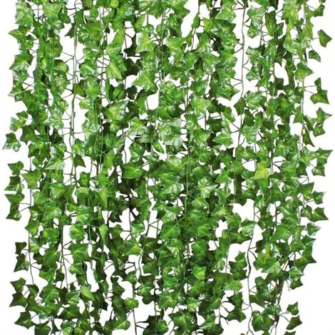 Künstliche Efeugirlande 25,6 M (12er-packung), Künstliche Ranken Zur Wanddekoration (schlafzimmer, Zuhause, Hochzeit, Weihnachten)