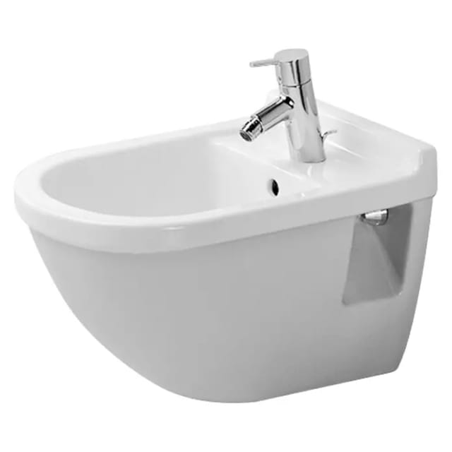 Duravit Wand-Bidet Starck 3 54 cm Weiß WonderGliss mit Überlauf + 1 Hahnloch