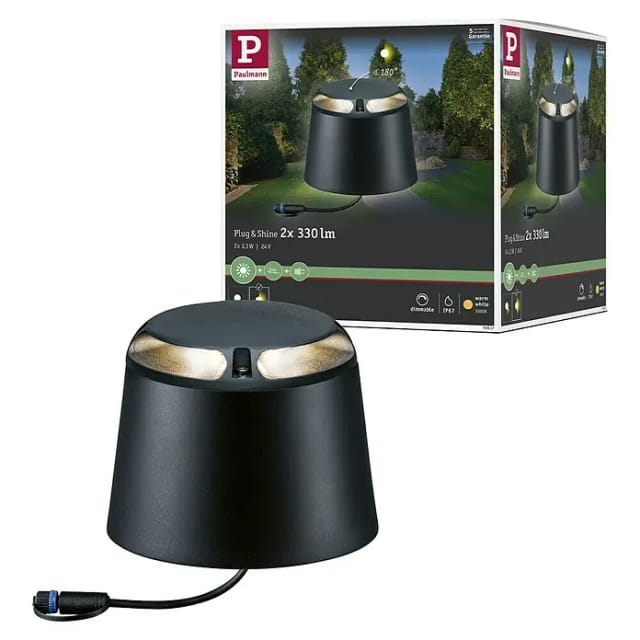 Paulmann Plug & Shine LED-Bodenaufbauleuchte IP67 Warmweiß 15,5 cm