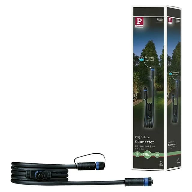 Paulmann Plug & Shine Kabel 1-in/2-out Schwarz 2 m IP68