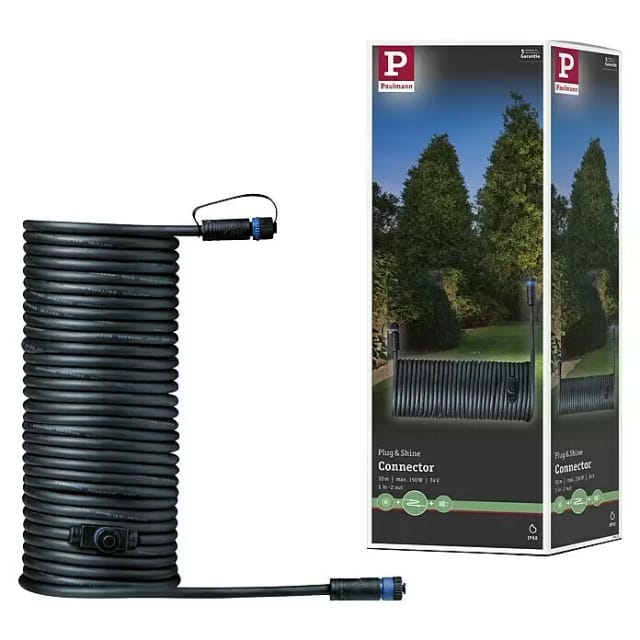 Paulmann Plug & Shine Kabel 1-in/2-out Schwarz 10 m IP68