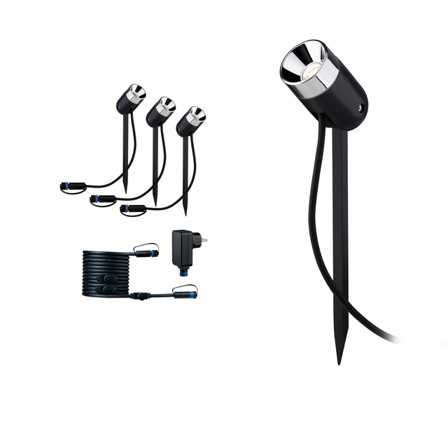 Paulmann Plug & Shine Starter-Set Spotlight Pike IP67 Warmweiß