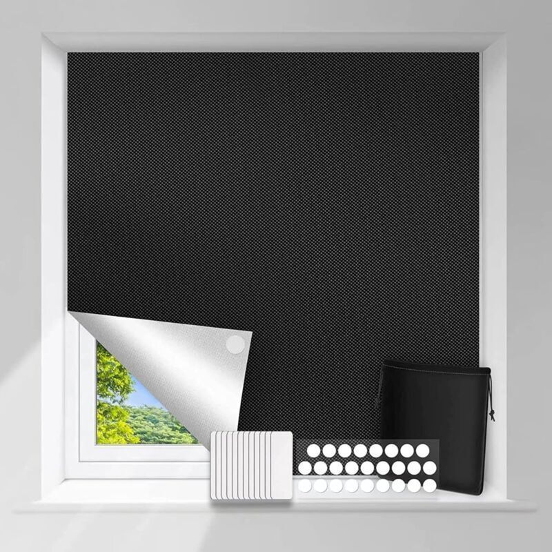 Sonnenschutz-verdunkelungsstoff 150 X 300 Cm Verdunkelungsrollo Für 100% Lichtundurchlässigkeit Mit 30 Klebestreifen