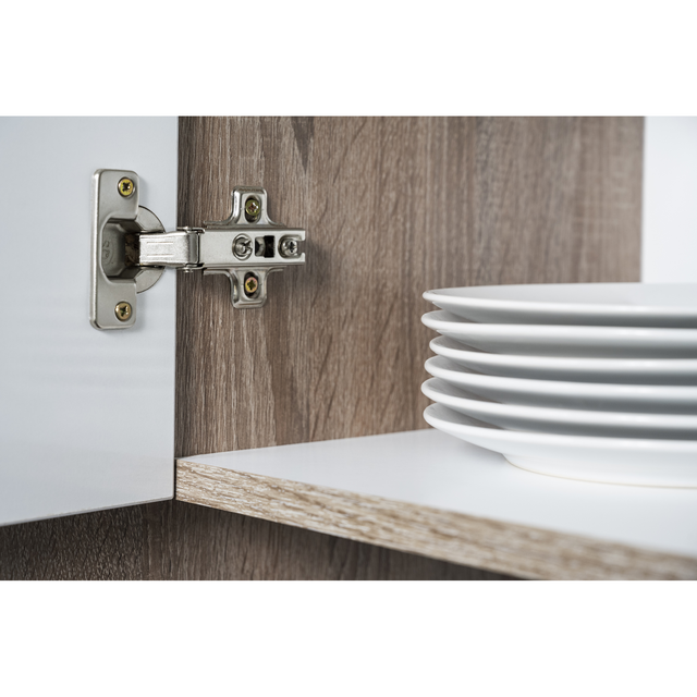 Respekta Küchenzeile KB150EYWC 150 cm Weiß-Eiche York Nachbildung