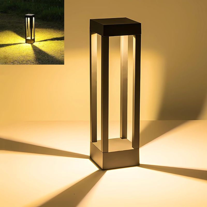 Led-pollerleuchte Für Den Garten, Ip54 Wasserdicht, Schwarze Aluminium-wegeleuchte 10 W, Terrassenleuchte Für Rasen, Einfahrt, Hof, Wasserdichte Gartenbeleuchtung 40 Cm