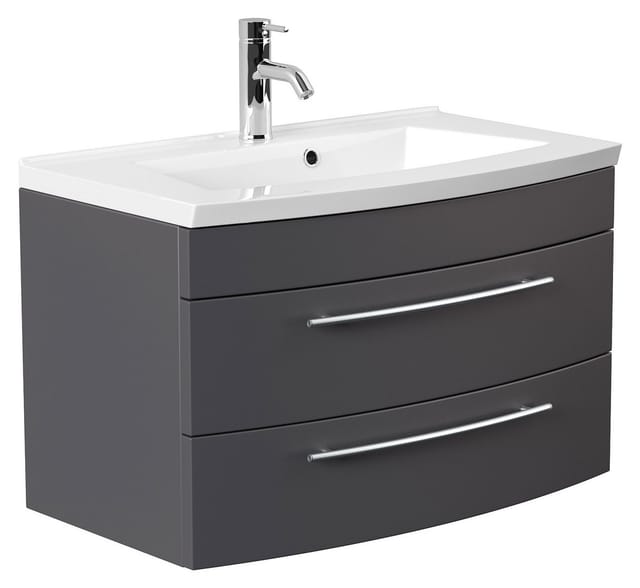 Posseik Waschplatz Luna 82 cm Anthrazit Seidenglanz