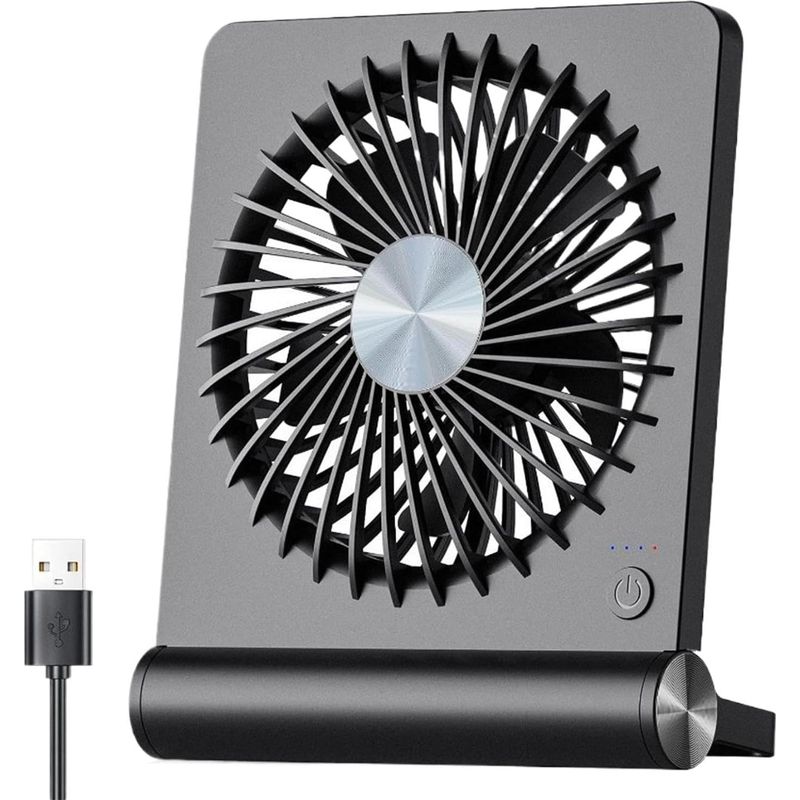 Kompakter, Leiser Tischventilator, Usb-aufladbar, 220° Neigungswinkel, 3 Geschwindigkeitsstufen, Kleiner Reiseventilator – Für Drinnen, Zuhause, Schlafzimmer, Studentenwohnheim, Büro, Tisch, Reisen, D