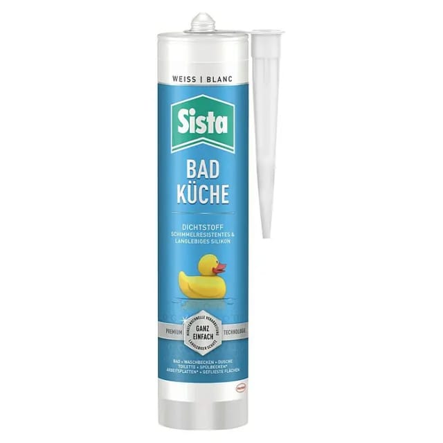 Sista Silikon Dichtstoff Bad & Küche Kartusche Weiß 280 ml