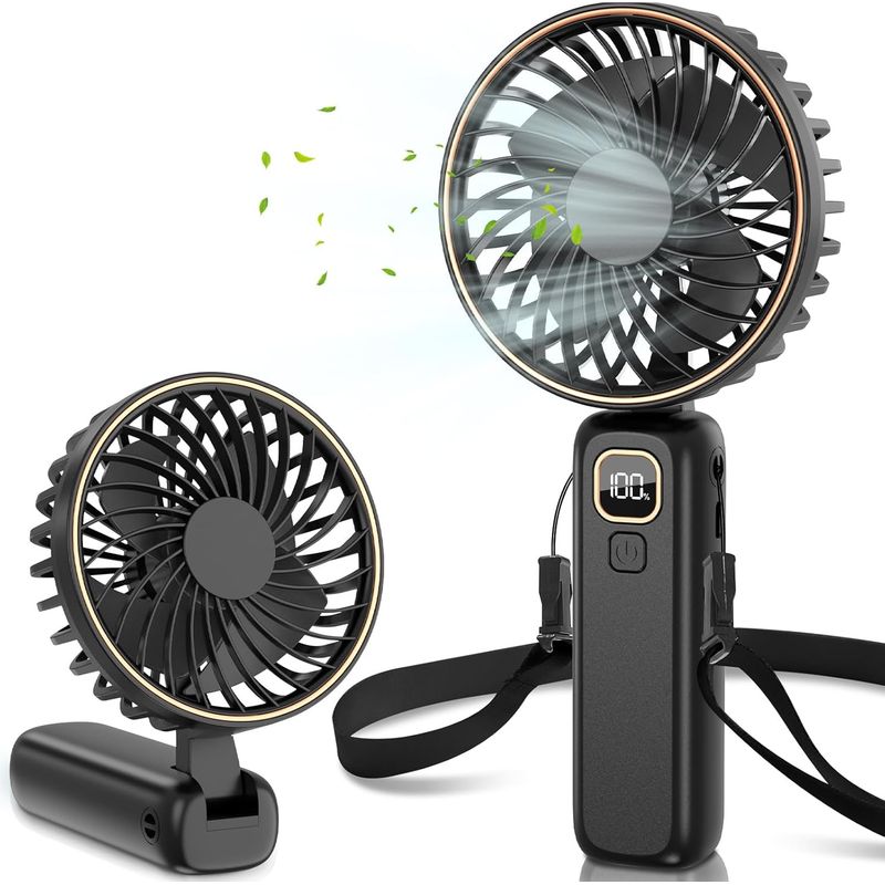 Mini-ventilator, Tragbarer 4000-mah-ventilator, 6 Geschwindigkeitsstufen, Leiser Usb-ventilator, 24 Stunden Akkulaufzeit, Faltbarer Tischventilator Für Büro, Reisen, Outdoor-aktivitäten Und Schule