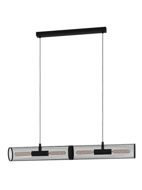 Eglo Pendelleuchte Redcliffe 4-flammig 108 cm x 12,5 cm Schwarz