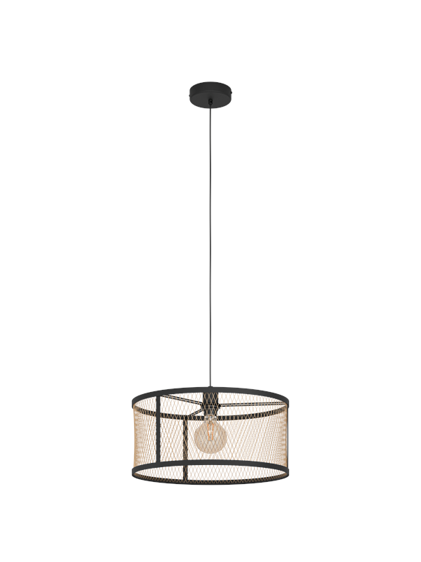 Eglo Pendelleuchte Dellow 1-flammig Ø 45 cm Schwarz-Messing