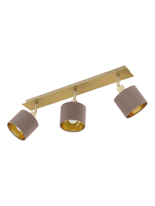 Eglo Spot 3er Valbiano 7 cm x 56 cm Messing Nickel Matt Cappuccino-Gold