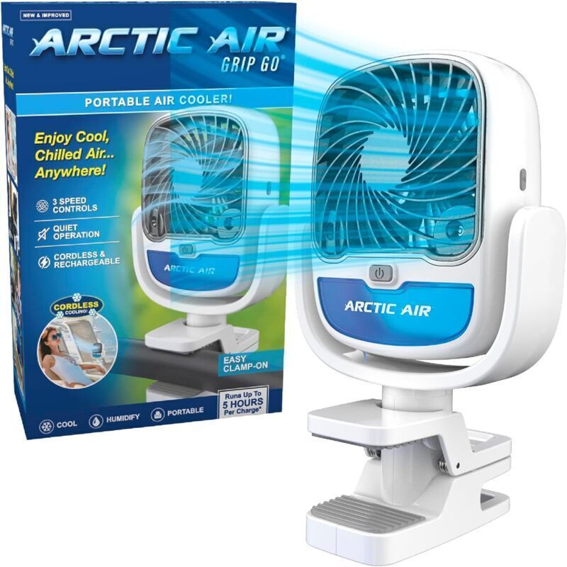 Tragbarer, Kabelloser Ventilator Mit 3 Geschwindigkeitsstufen, Universalklemme, 360°-drehung, Usb-aufladung, 5 Stunden Akkulaufzeit, Für Zuhause, Büro, Auto Usw., Weiß
