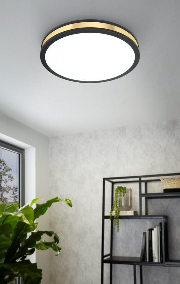 Eglo LED-Deckenleuchte Pescaito Schwarz-Gold-Weiß