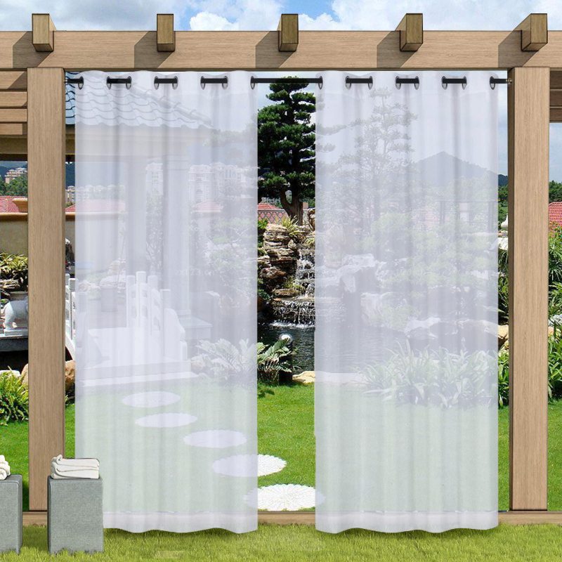 1-teiliger, Halbtransparenter Outdoor-vorhang, Wasserdicht, Mit Ösen, Für Pergola, Veranda, Pavillon, Garten, Rasen, Flur, Veranda, 132 X 244 Cm (52 X 96 Zoll).