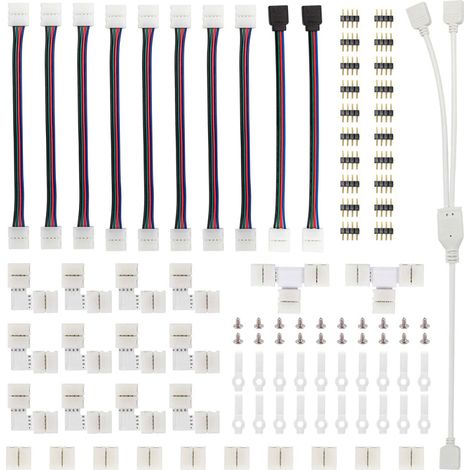 Set Mit 95 Steckverbindern Für Rgb 5050 Led-streifen Mit T- Und L-jumpern, Verbindungs- Und Verbindungswerkzeug Für Led-streifen.