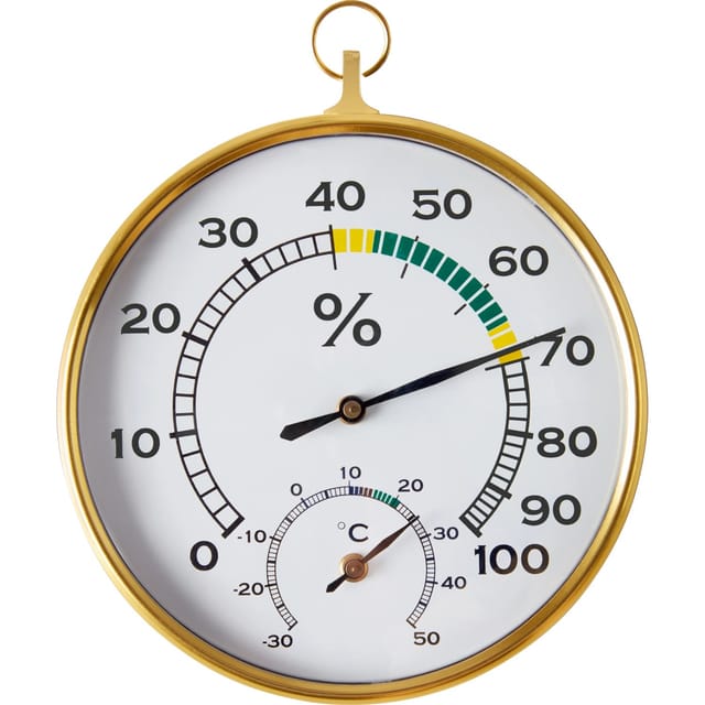 Hygrometer Rund Gold Ø 10 cm x 3,5 cm