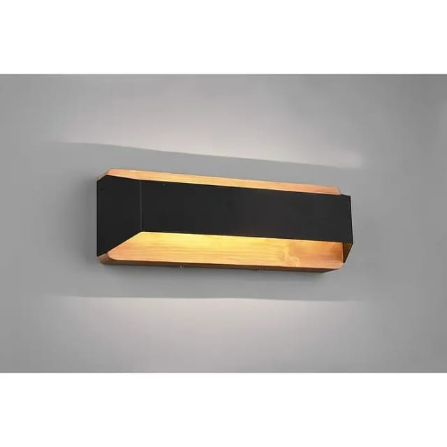 Trio LED-Wandleuchte Arino 13,5W 1500,m Schwarz matt Holz