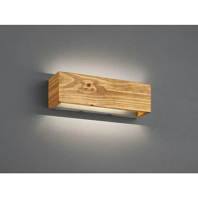 Trio LED-Wandleuchte Brad 13,5W Echtholz und Metall Nickel antik
