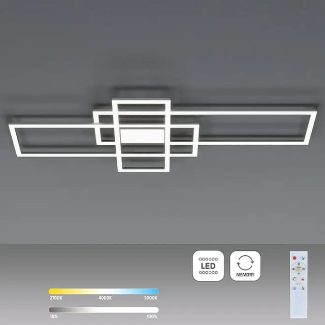 Trio LED-Deckenleuchte Irvine 60W Nickel matt