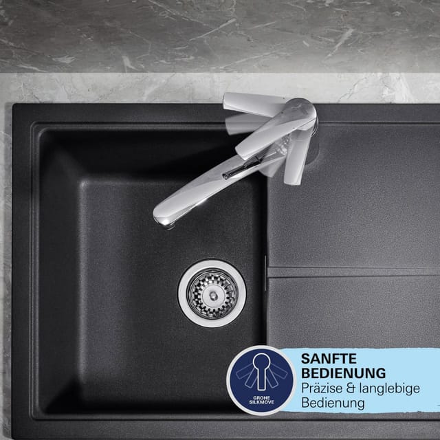 Grohe QuickFix Spültischarmatur Start Supersteel mit niedrigem Auslauf