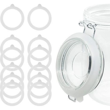 Silikon-o-ringe Für Gläser, Luftdicht Und Elastisch, 12er-packung (weiß)