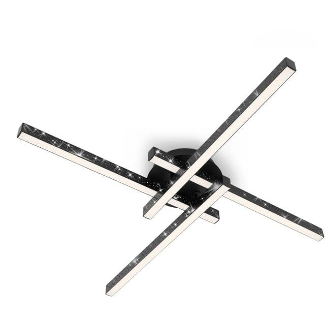 Brilo LED-Deckenleuchte Rey 4-flammig Schwarz