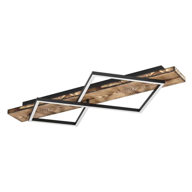 Eglo LED Deckenleuchte Boyal Schwarz Rustikal 78 cm x 40 cm