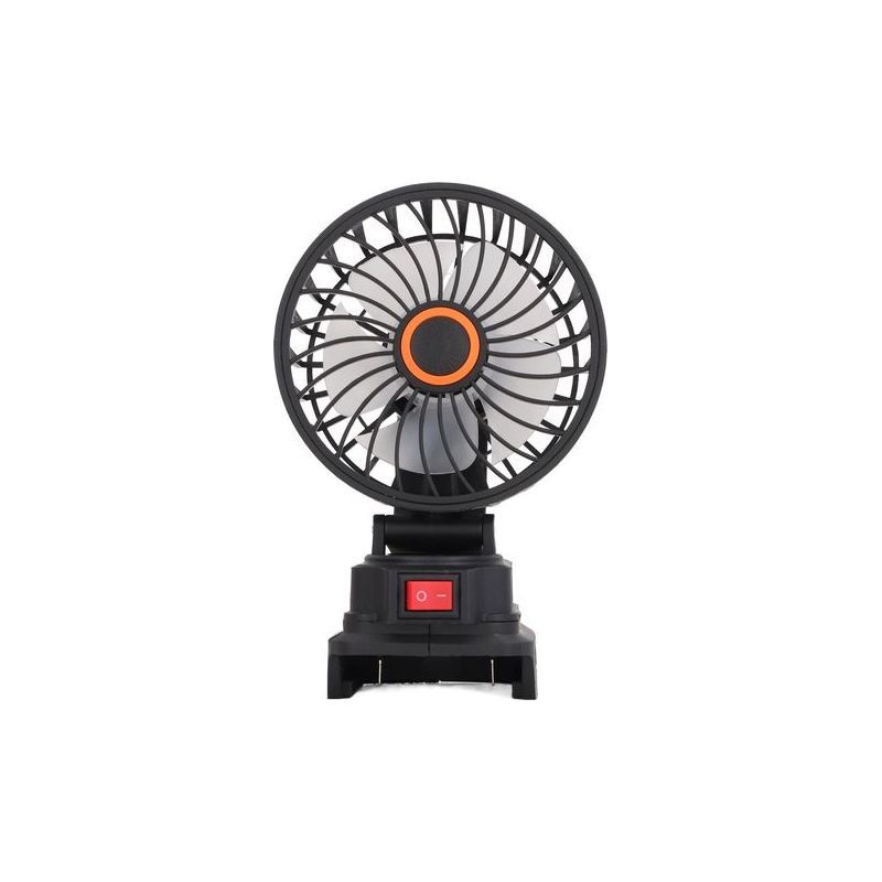 Ortviai 4-zoll-akku-ventilator (18 V) Mit 360°-oszillation Und Zwei Usb-anschlüssen Für Camping Und Angeln