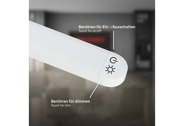 Brilo LED-Stehleuchte Mura Touchdim Schwenkbar Weiß 135,2 cm x Ø 21 cm
