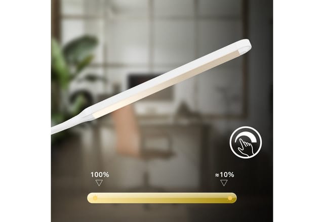 Brilo LED-Tischleuchte Mura Touchdim Schwenkbar Weiß 36,6 cm