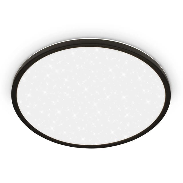 Brilo LED-Panel Slim Sternenhimmel Neutralweiß Schwarz 3,3 cm x Ø 37,5 cm
