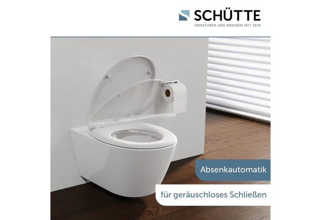 Schütte WC-Sitz WHITE, Duroplast, mit Absenkautomatik und Schnellverschluss