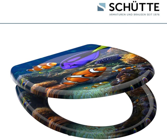 Schütte WC-Sitz Sea Life Duroplast mit Absenkautomatik & Schnellverschluss