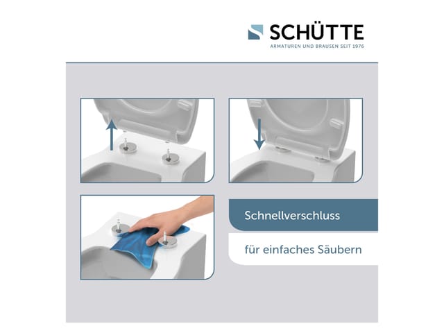 Schütte WC-Sitz Iceberg Duroplast mit Absenkautomatik & Schnellverschluss