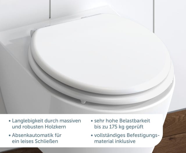 Schütte WC-Sitz White Holzkern mit Absenkautomatik