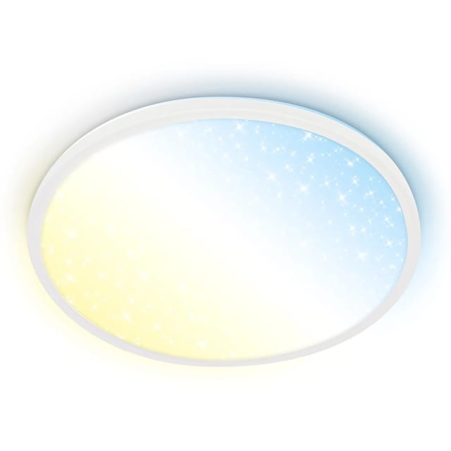 Brilo LED-Panel Slim Sternenhimmel Dimmbar CCT Weiß 3,3 cm x Ø 37,5 cm