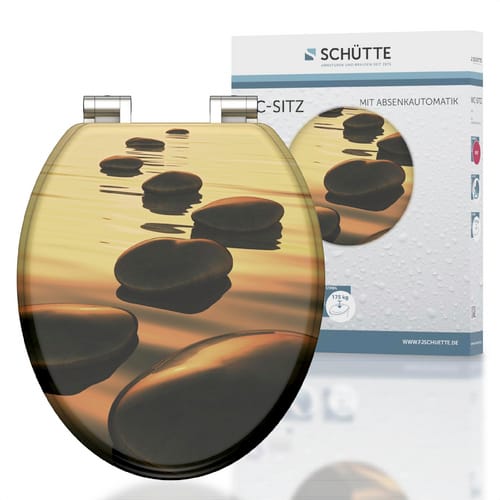 Schütte WC-Sitz Sea Stone Holzkern mit Absenkautomatik