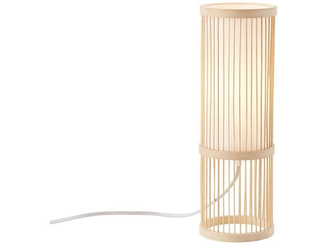 Brilliant Tischleuchte Nori 36 cm hoch Bambus Weiß-Weiß