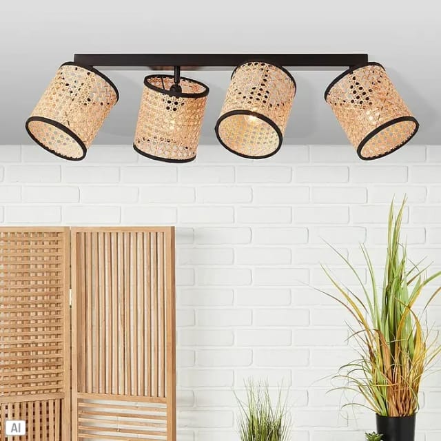 Brilliant Spot 4er Wiley matt Schwarz-Rattan
